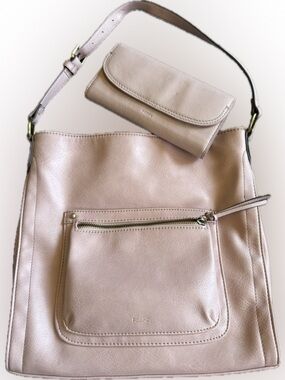 Fossil Leather Wallet + Relic by Fossil Blush Pink Shoulder Bag Bundle